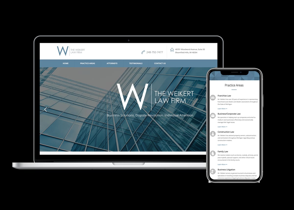 The Weikert Law Firm — website designed and built by 360 Design Partners